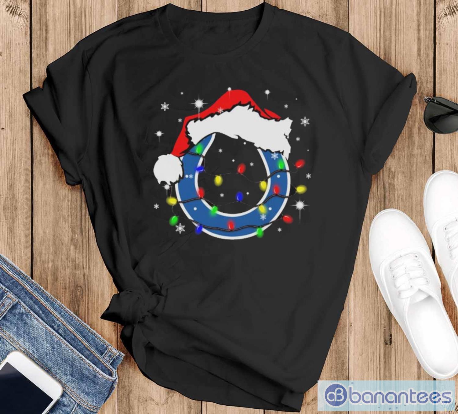 Indianapolis Colts Santa Hat Christmas Light Shirt - Black T-Shirt Indianapolis Colts Santa Hat Christmas Light Shirt - Black T-Shirt