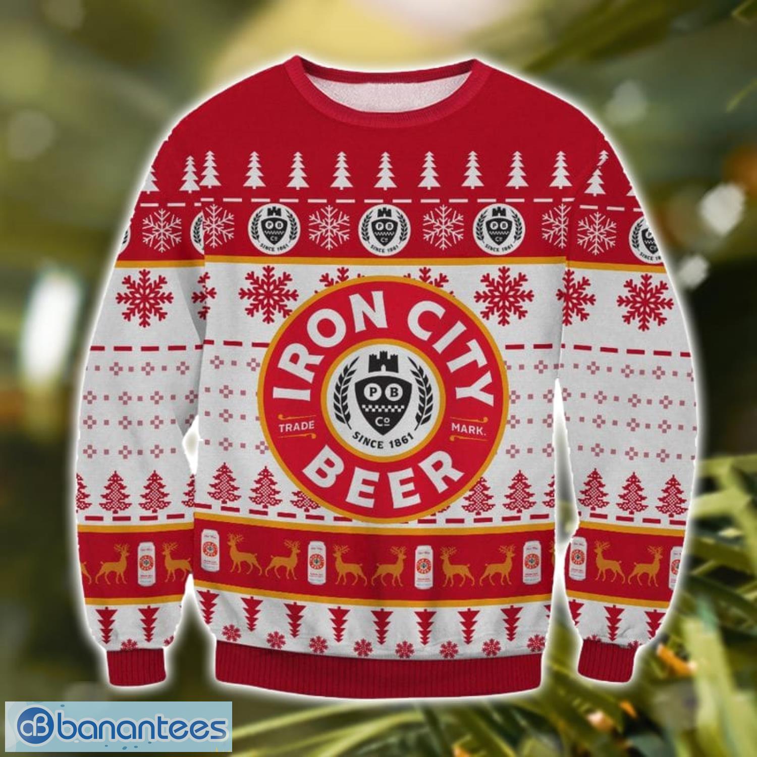 iron city beer 3d ugly christmas sweater christmas gift image Iron City Beer 3D Ugly Christmas Sweater Christmas Gift Product Photo 1