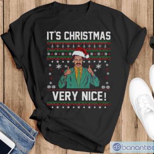 Is Christmas Very Nice Ugly Christmas Sweatshirt, Borat Christmas Shirt - Black T-Shirt