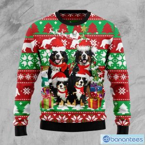 Bernese Mountain Dog Family Ugly Christmas Sweater Gift For Holiday Product Photo 2