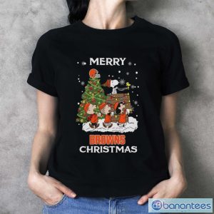 Cleveland Browns Snoopy Family Christmas Shirt - Ladies T-Shirt