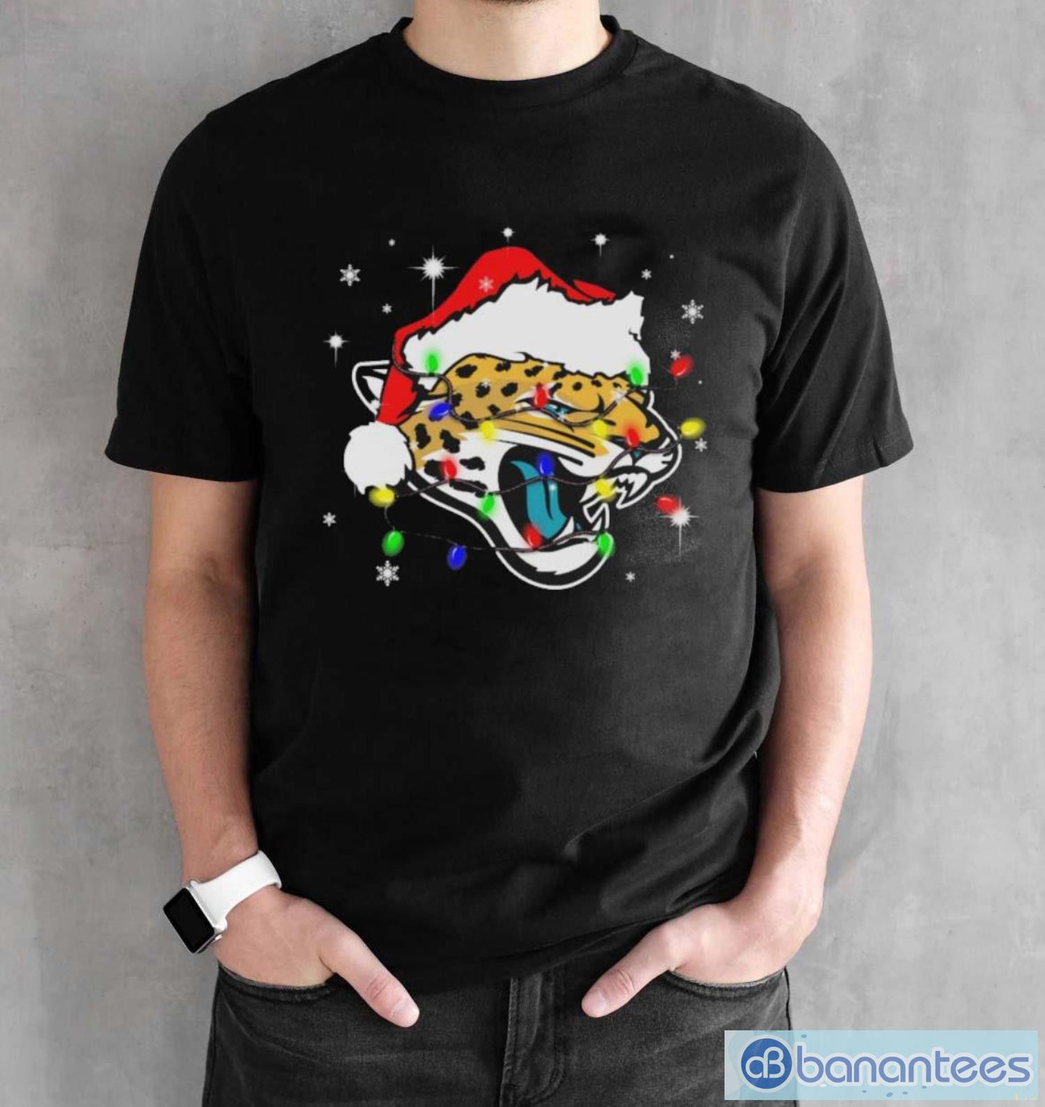 Jacksonville Jaguars Santa Hat Christmas Light Shirt - Black Unisex T-Shirt Jacksonville Jaguars Santa Hat Christmas Light Shirt - Black Unisex T-Shirt