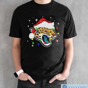 Jacksonville Jaguars Santa Hat Christmas Light Shirt - Black Unisex T-Shirt