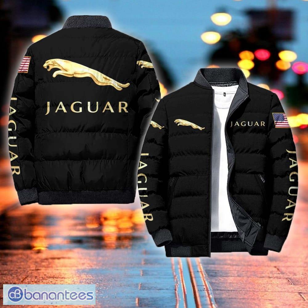 Jaguar Cars Car Racing Logo Black Puffer Jacket For Men And Women