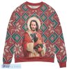 Jesus Keanu Reeves with Dog 3D Ugly Christmas Sweater Christmas Gift Product Photo 1