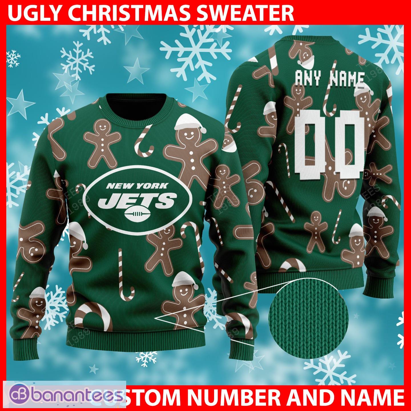 New York Jets Christmas Pattern Ugly Christmas Sweater Christmas Gift -  Banantees