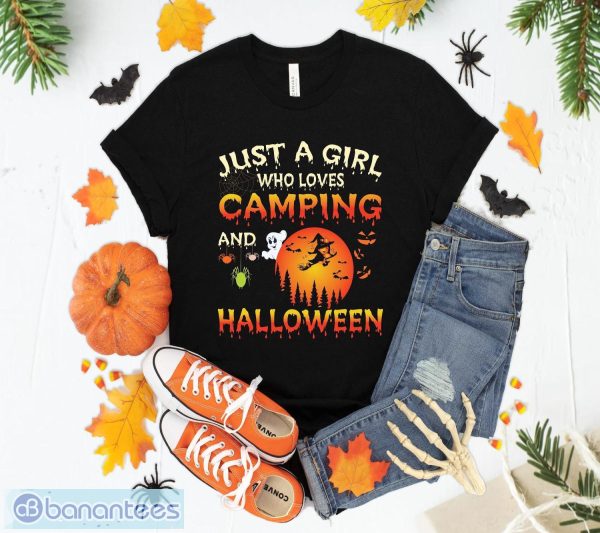 Just A Girl Who Loves Camping And Halloween T-Shirt Sweatshirt Hoodie Product Photo 1