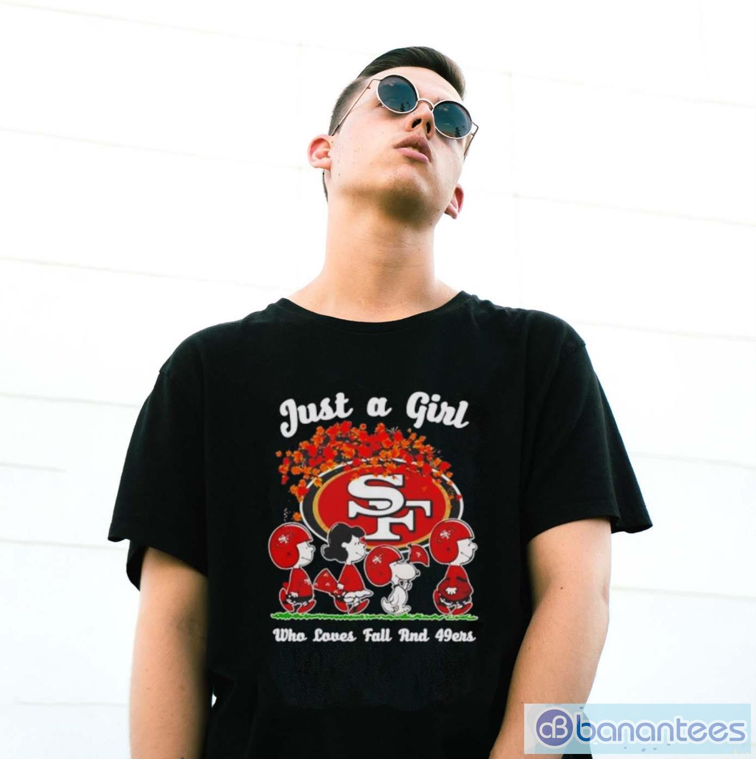 just a girt who love fall and san francisco 49ers shirt 2 image Just A Girt Who Love Fall And San Francisco 49ers Shirt - G500 Gildan T-Shirt