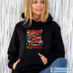 Cincinnati Bengals Mascot Happy Hallothanksmas Shirt - Unisex Hoodie