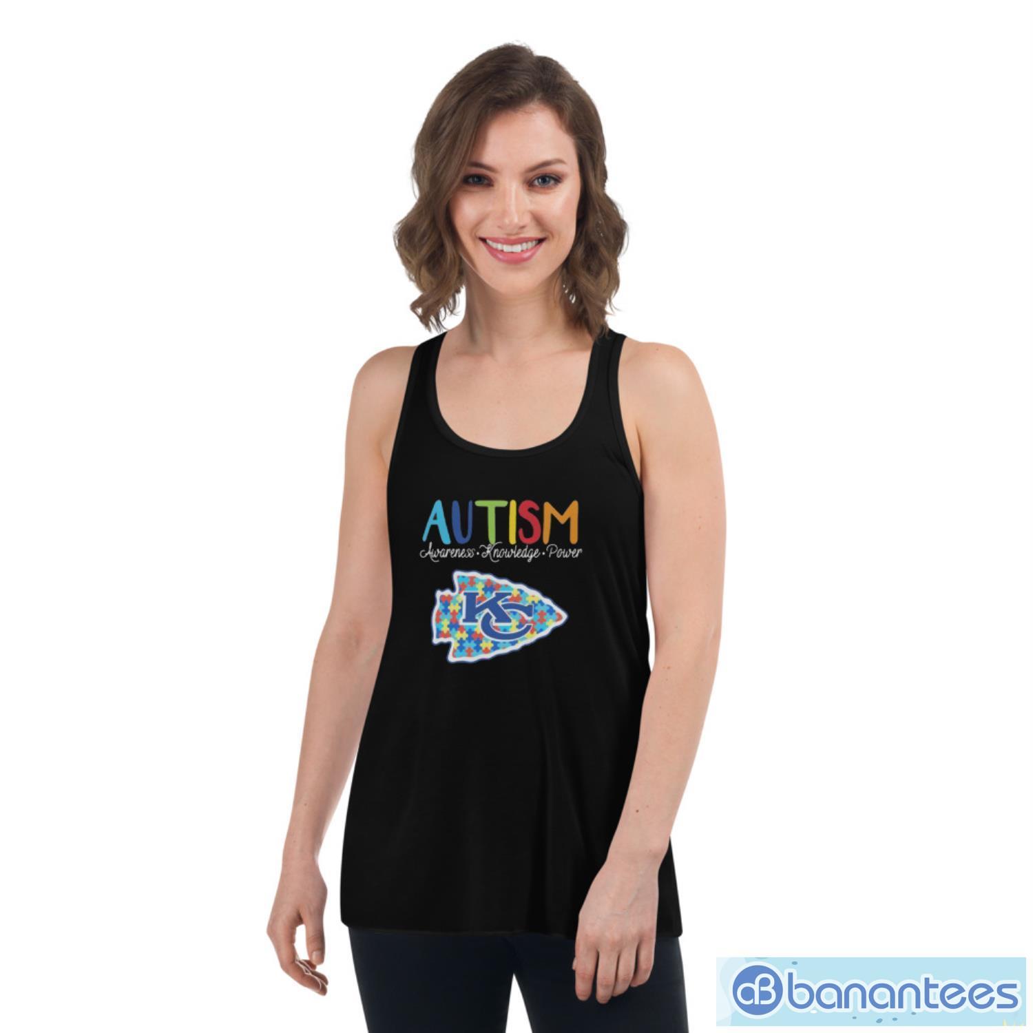 kansas-city-chiefs-autism-awareness-knowledge-power-t-shirt-3-1.jpeg Kansas City Chiefs Autism Awareness Knowledge Power T-Shirt - Women's Flowy Racerback Tank