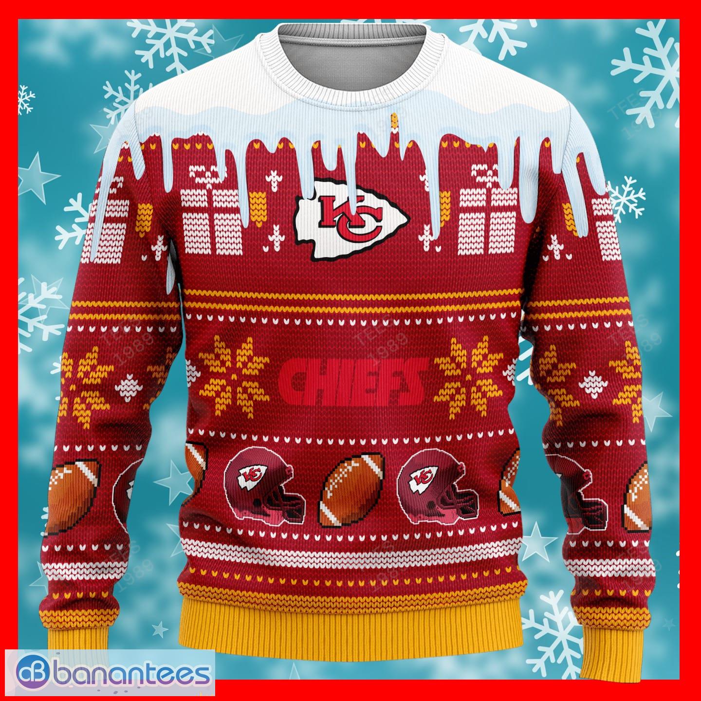 Perspnalized Kansas City Chiefs Custom Name Number Red Ugly Christmas  Sweater