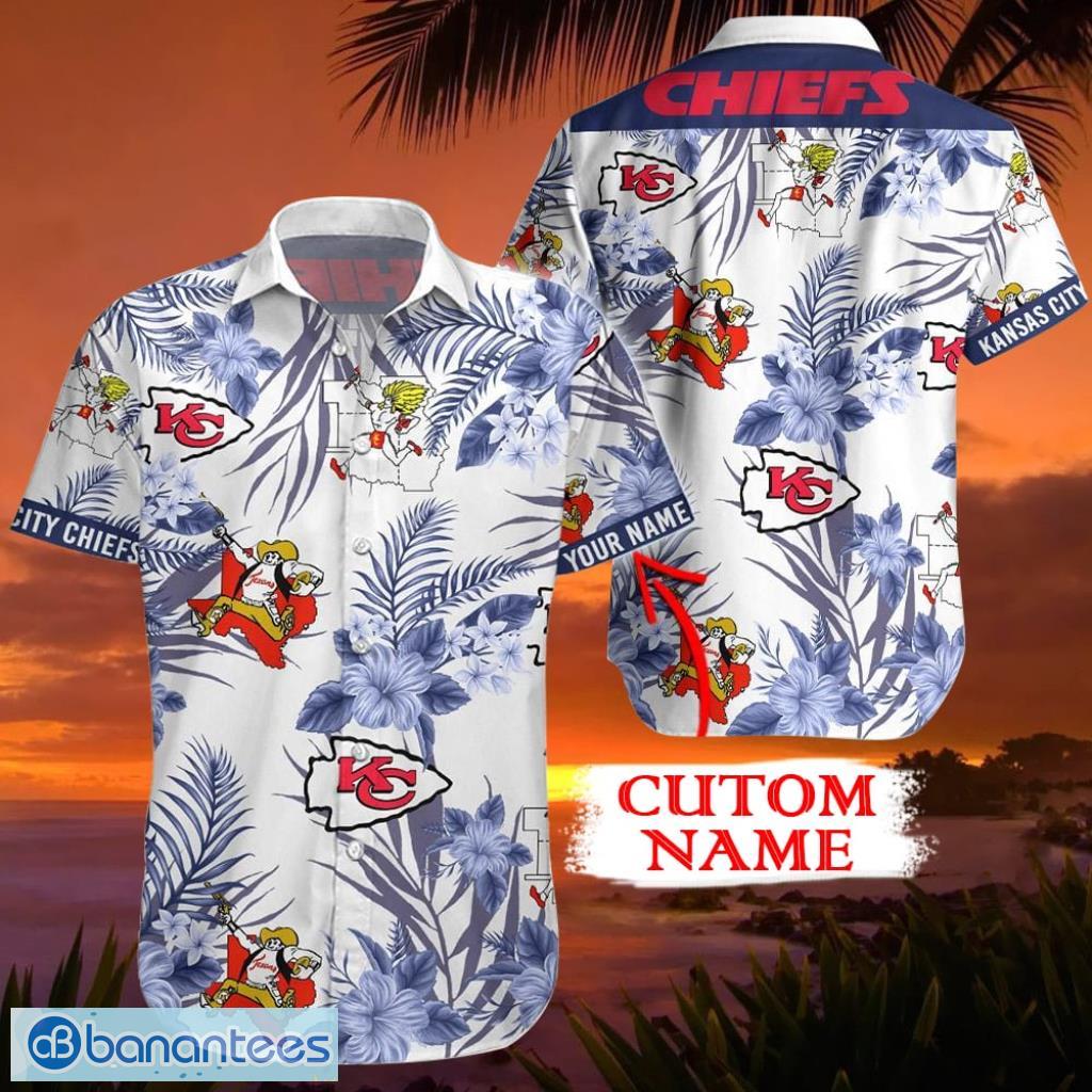 Kansas City Chiefs Logo History Nfl Aloha Tropical Hawaiian Shirt Product Photo 1