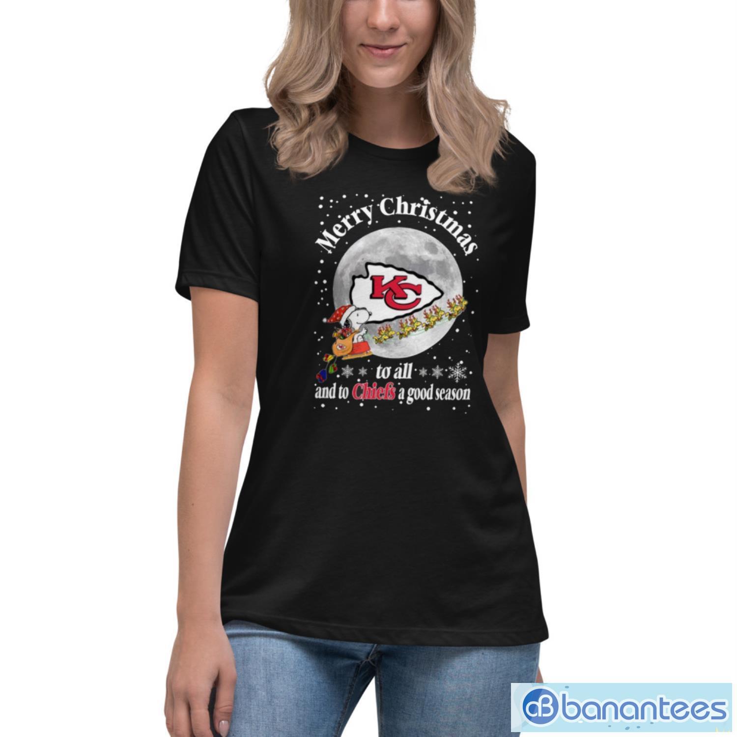 kansas-city-chiefs-merry-christmas-to-all-and-to-chiefs-a-good-season-nfl-football-sports-t-shirt-4.jpeg Kansas City Chiefs Merry Christmas To All And To Chiefs A Good Season Nfl Football Sports T Shirt - Women's Relaxed Short Sleeve Jersey Tee