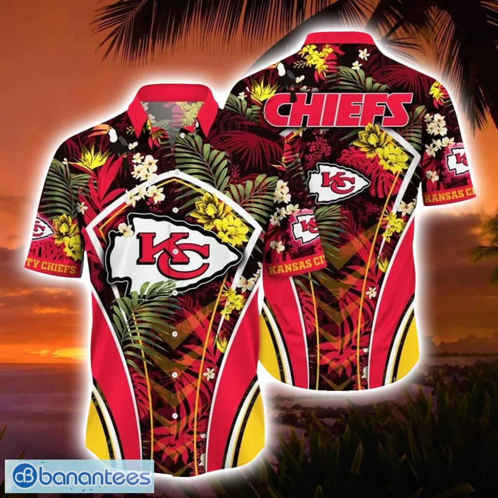 Chiefs Hawaiian Shirt Palm Leaf Colorful Flower NFL Football