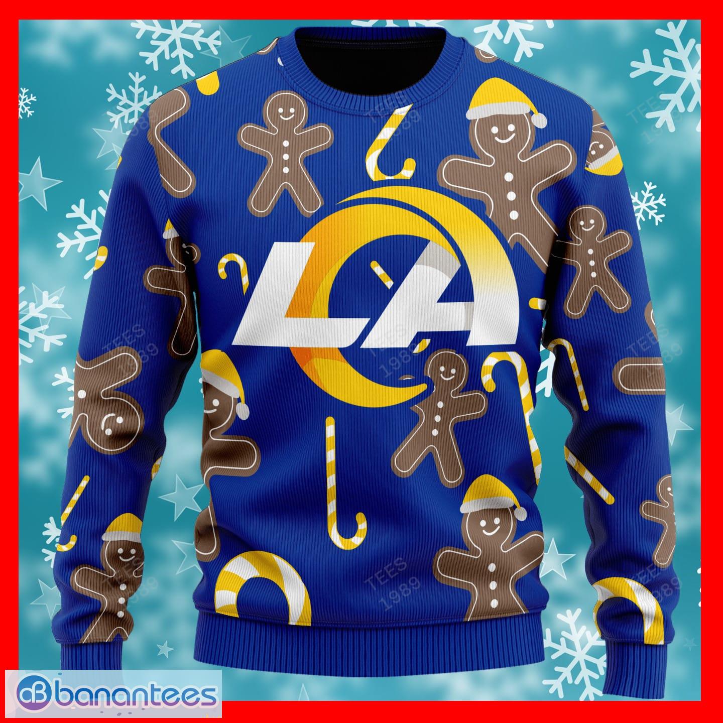 NFL Los Angeles Rams 3D Ugly Christmas Sweater Christmas Gift For Sport  Fans Custom Name And Number - Banantees