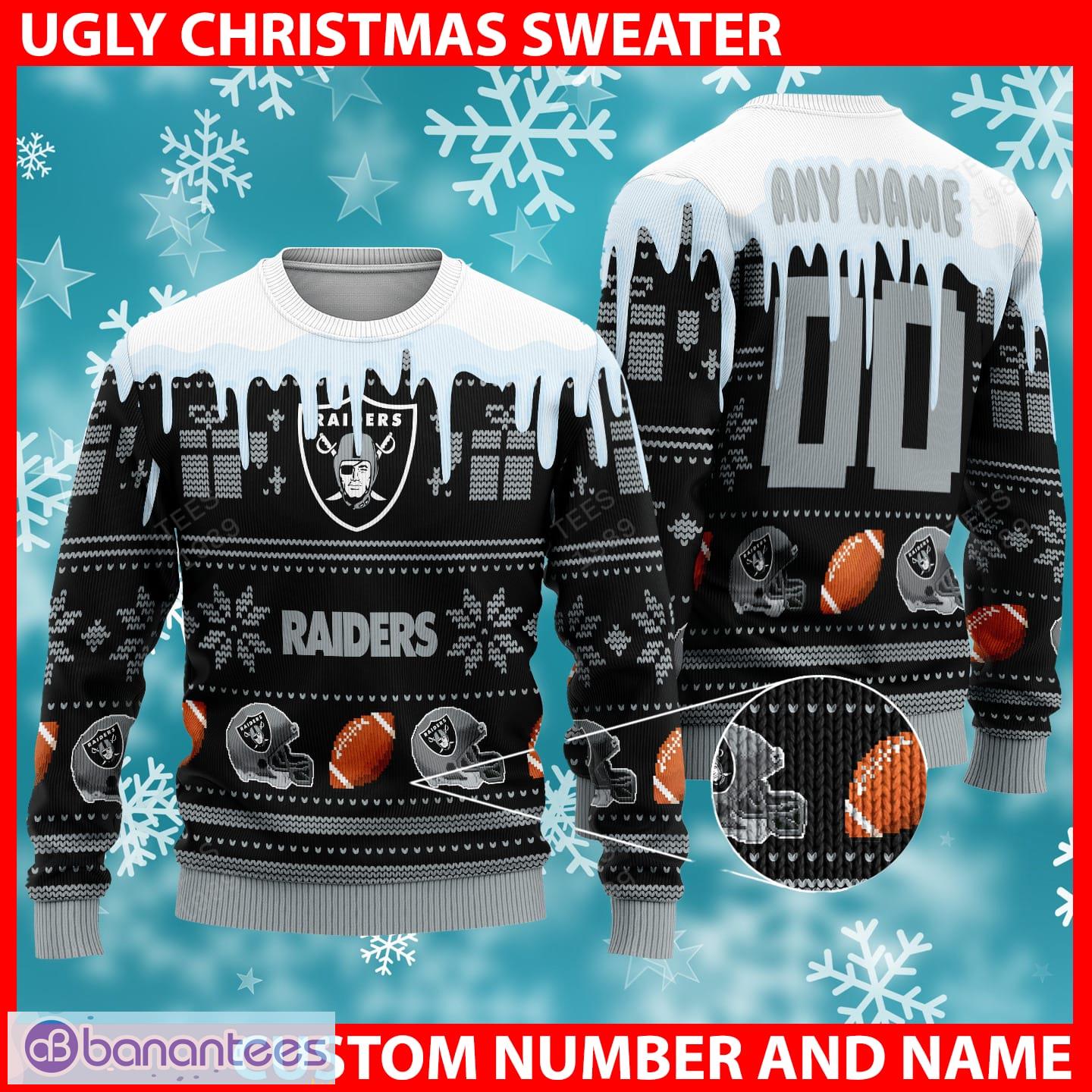 NFL Las Vegas Raiders Custom Name Ugly Christmas Sweater