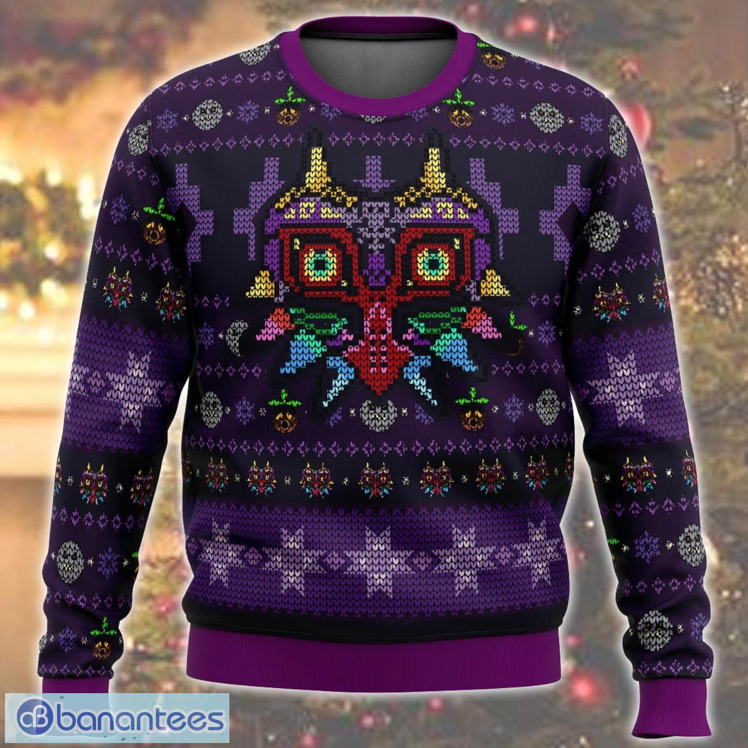 Legend of Zelda Majoras Mask Ugly Sweater Zelda Sweatshirt Video Game All Over Print Sweater Product Photo 1