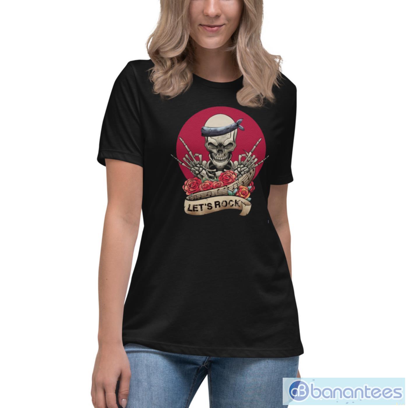 lets-rock-rockroll-skeleton-vintage-t-shirt-lets-rock-shirt-4.jpeg Lets Rock Rock&roll Skeleton Vintage T-Shirt, Let's Rock Shirt - Women's Relaxed Short Sleeve Jersey Tee