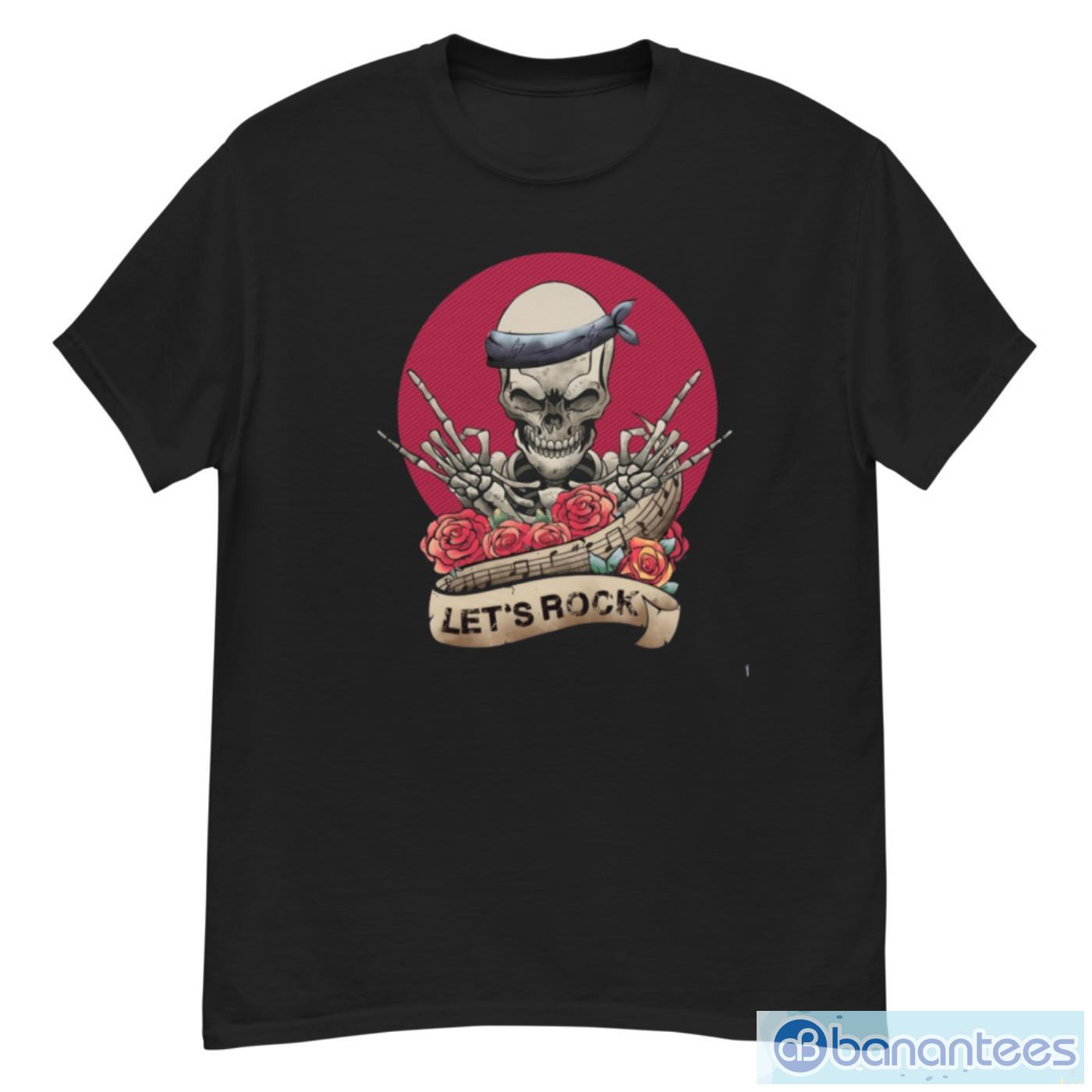 lets rock rockroll skeleton vintage t shirt lets rock shirt image Lets Rock Rock&roll Skeleton Vintage T Shirt, Let's Rock Shirt Product Photo