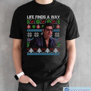 Life Finds A Way Ugly Christmas Sweatshirt, Ian Malcolm Chrismtas Shirt - Black Unisex T-Shirt