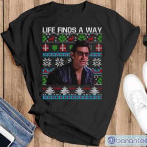 Life Finds A Way Ugly Christmas Sweatshirt, Ian Malcolm Chrismtas Shirt - Black T-Shirt