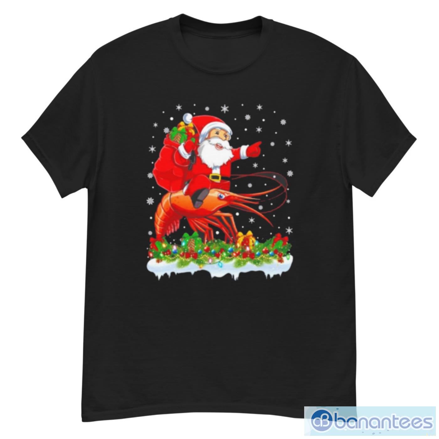 lighting-xmas-santa-claus-riding-prawn-fish-christmas-shirt.jpeg Lighting Xmas Santa Claus Riding Prawn Fish Christmas Shirt - G500 Men’s Classic T-Shirt