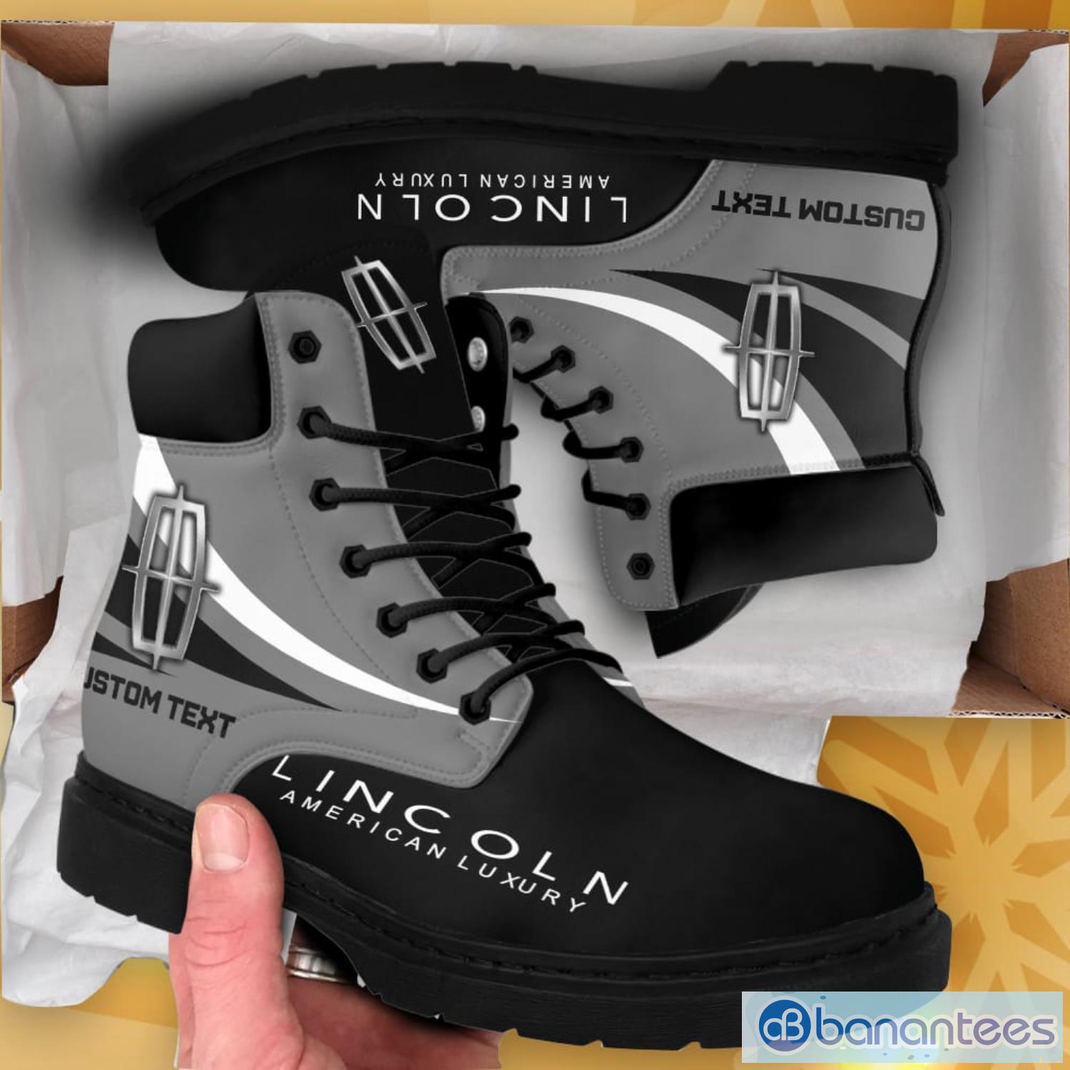 Lincoln Personalized Name Boots Car Logo Shoes Sport Gift - Banantees