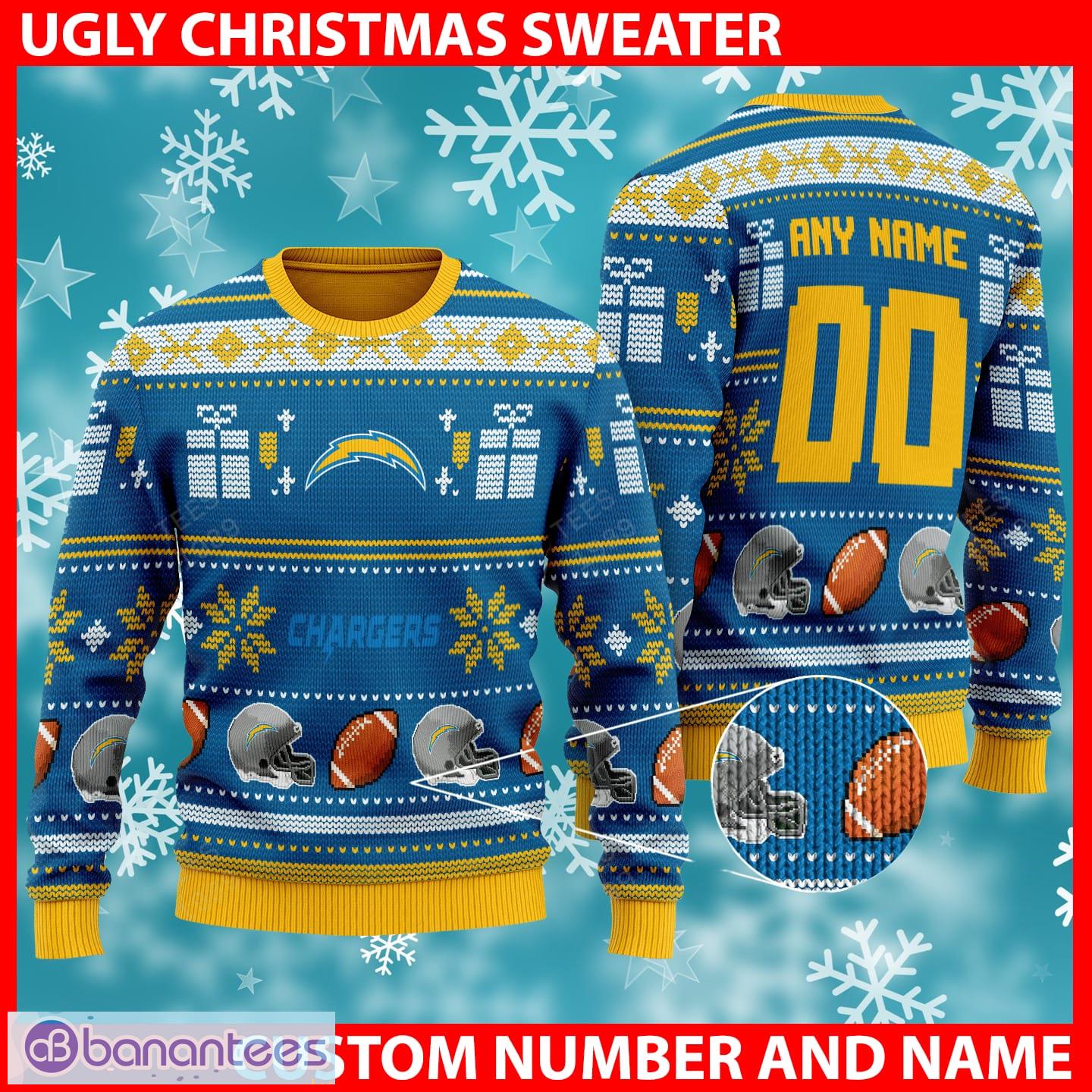 NFL Los Angeles Chargers Christmas AOP Winterlude Ugly Sweater - YesItCustom