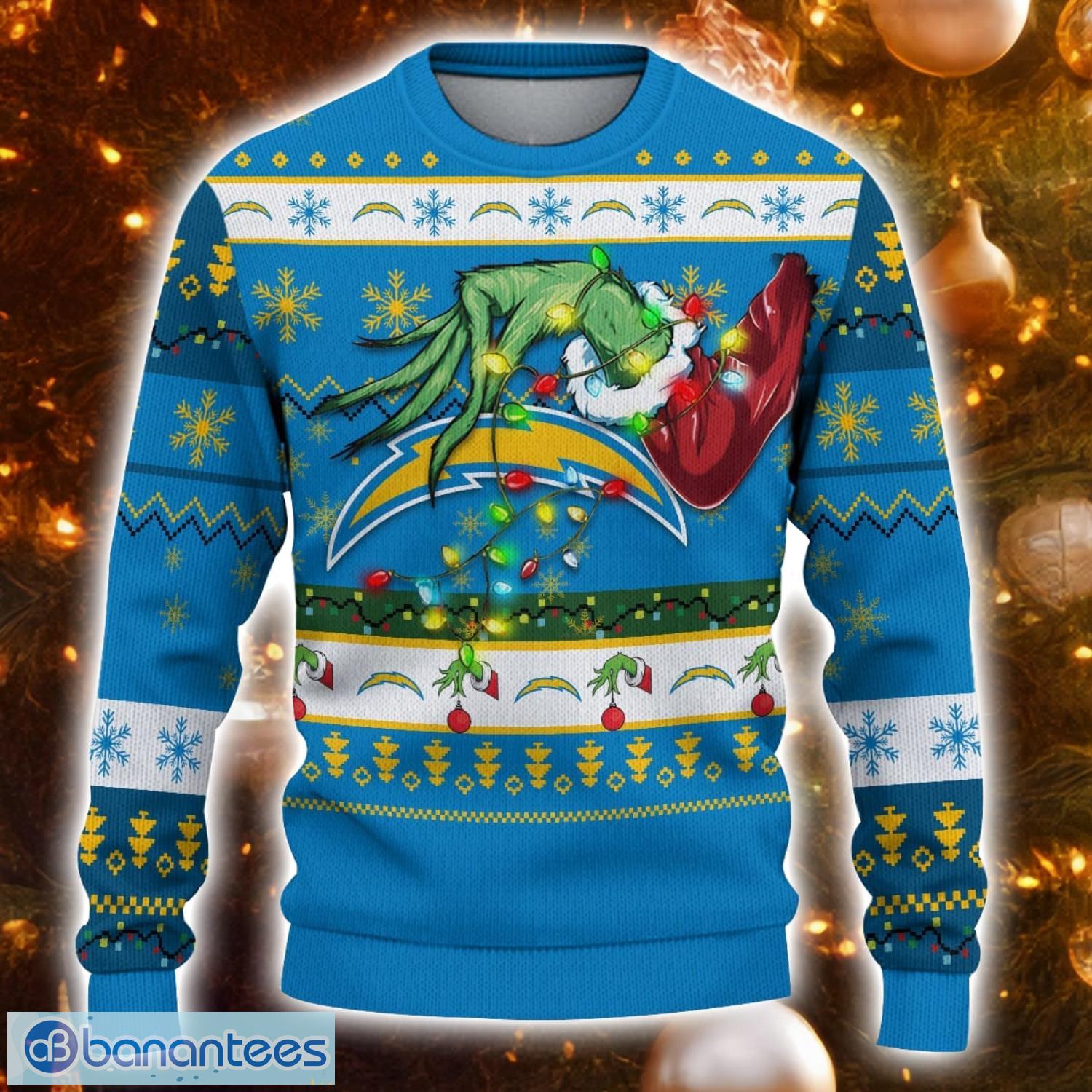 Chargers christmas sweater deals with lights