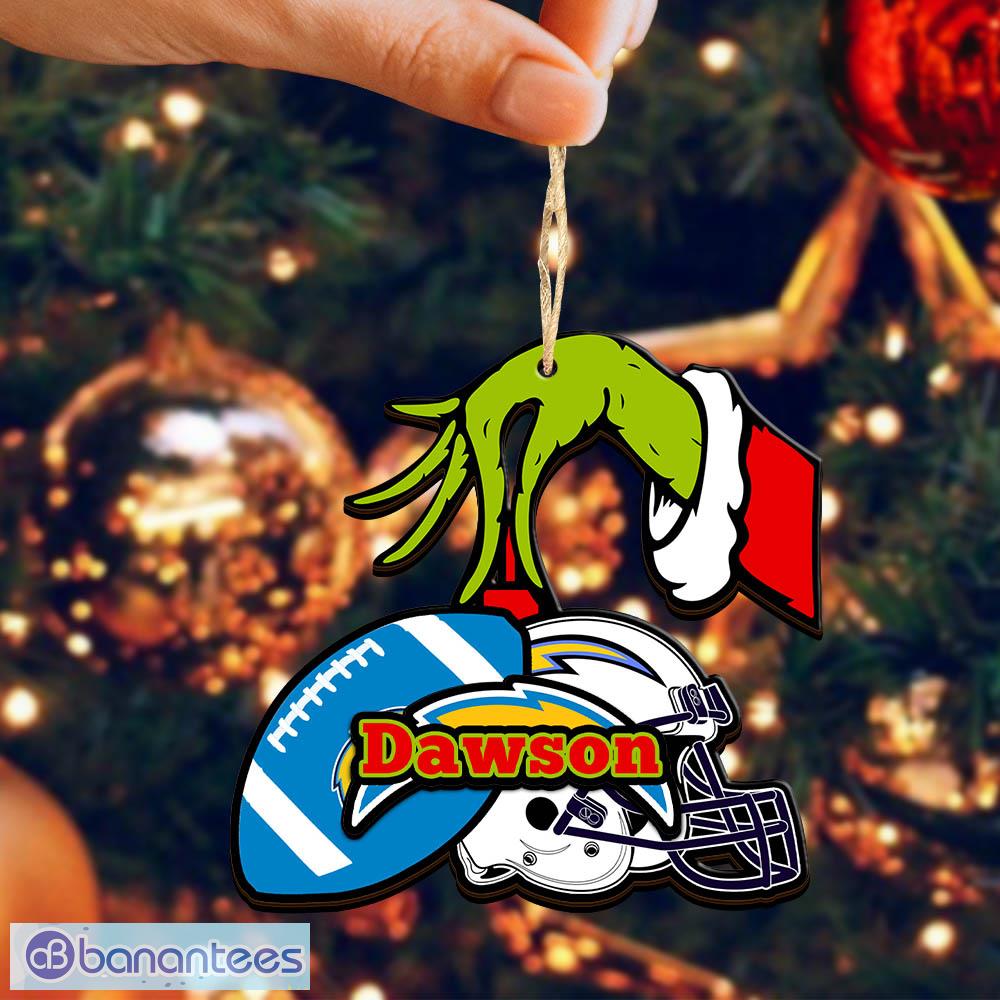 los angeles chargers nfl grinch ornament personalized christmas for fans gift holidays 1 image Los Angeles Chargers NFL Grinch Ornament Personalized Christmas For Fans Gift Holidays - Los Angeles Chargers NFL Grinch Personalized Ornament Christmas_2