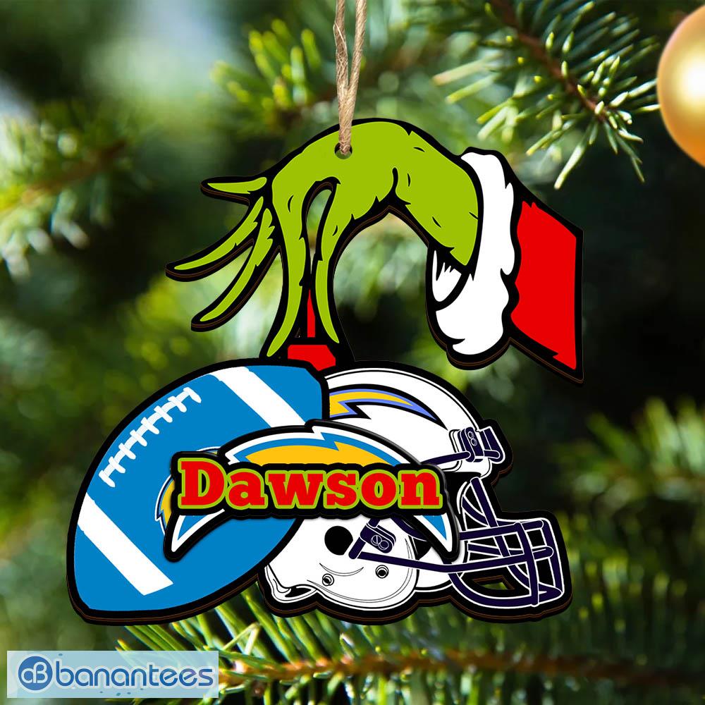 los angeles chargers nfl grinch ornament personalized christmas for fans gift holidays image Los Angeles Chargers NFL Grinch Ornament Personalized Christmas For Fans Gift Holidays - Los Angeles Chargers NFL Grinch Personalized Ornament Christmas_1