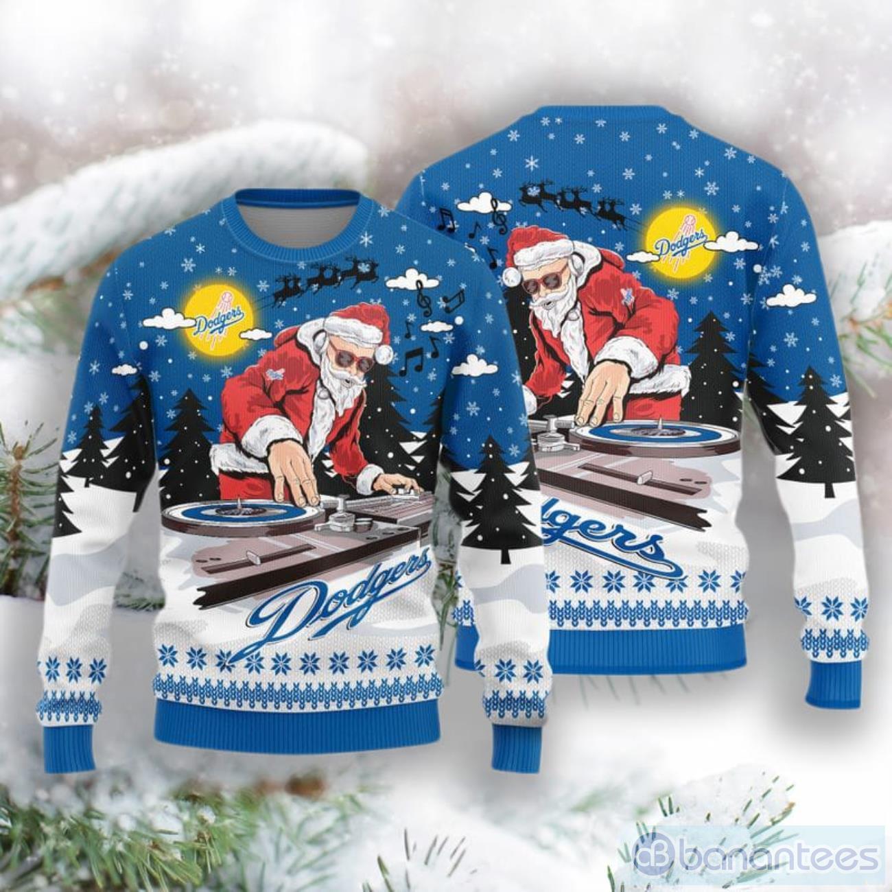 Los Angeles Dodgers MM Logo Knitted Pattern Ugly Christmas Sweater -  Banantees