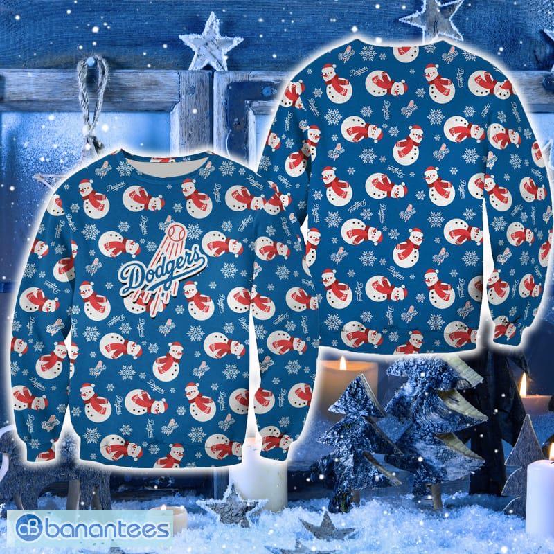 Los Angeles Dodgers Christmas Snowman Patterns Outwear Sweater New For Men  And Women Gift Holidays - Banantees