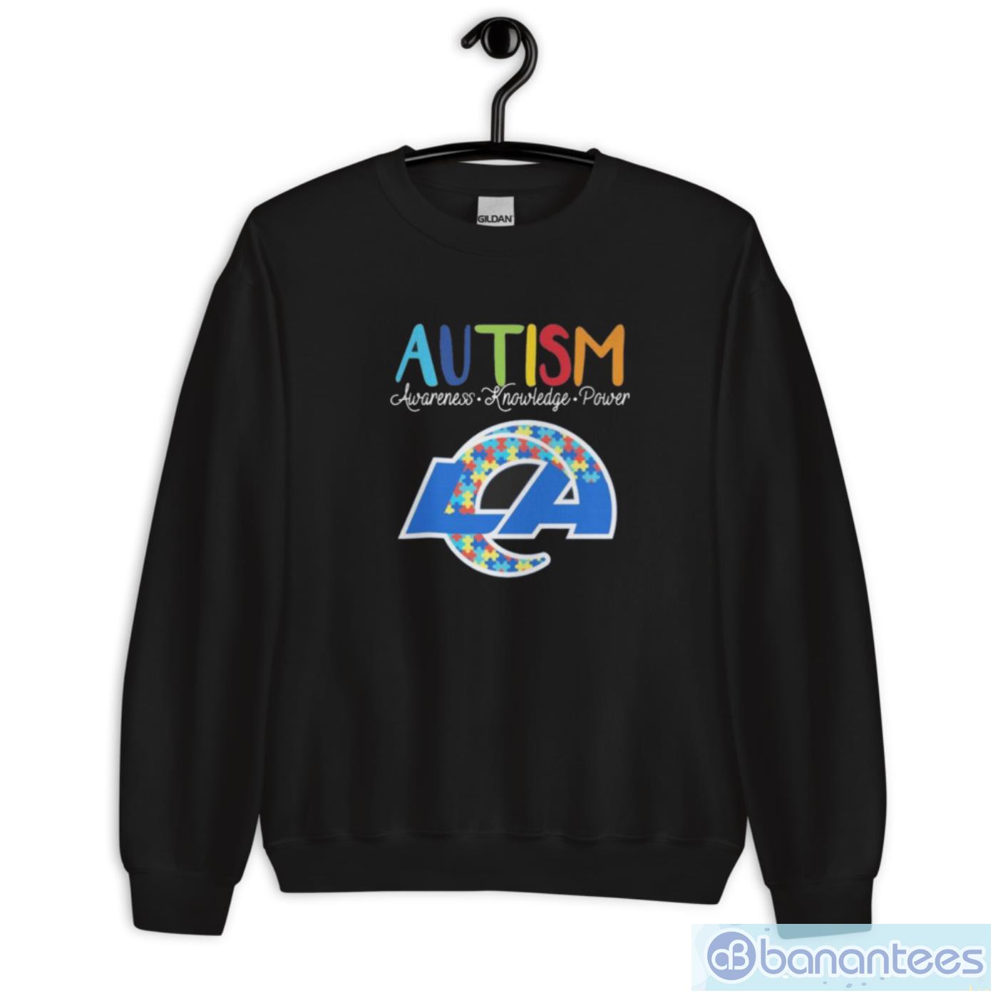 los angeles rams autism awareness knowledge power t shirt 2 image Los Angeles Rams Autism Awareness Knowledge Power T-Shirt - Unisex Crewneck Sweatshirt