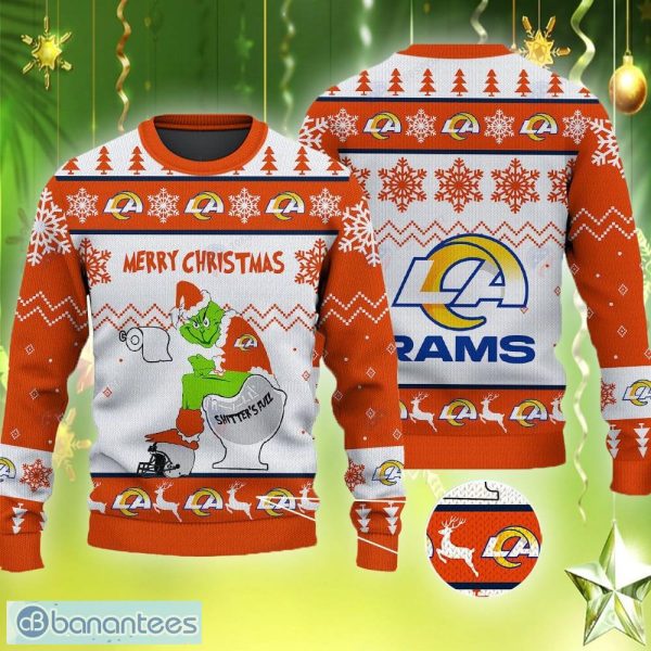 NFL Los Angeles Rams 3D Ugly Christmas Sweater Christmas Gift For Sport  Fans Custom Name And Number - Banantees