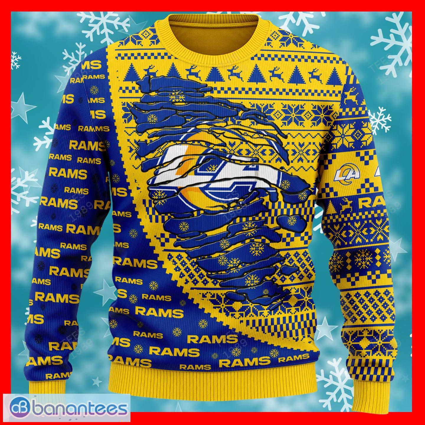 Los Angeles Rams Cute Christmas Reindeer Snowman Ugly Christmas Sweater