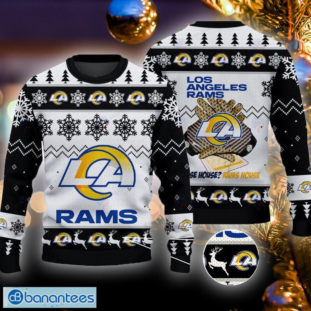 Custom Name And Number Los Angeles Rams Knitting Pattern Ugly Christmas  Sweater