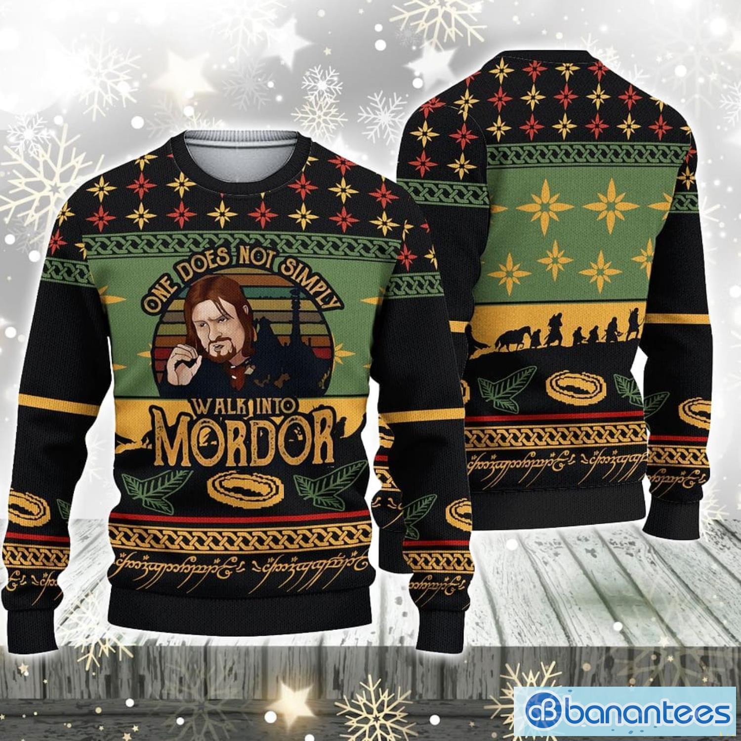 lotr middle earth mordor fun run ugly sweater christmas christmas gift for men and women party holiday image Lotr Middle Earth Mordor Fun Run Ugly Sweater Christmas Christmas Gift For Men And Women Party Holiday Product Photo 1