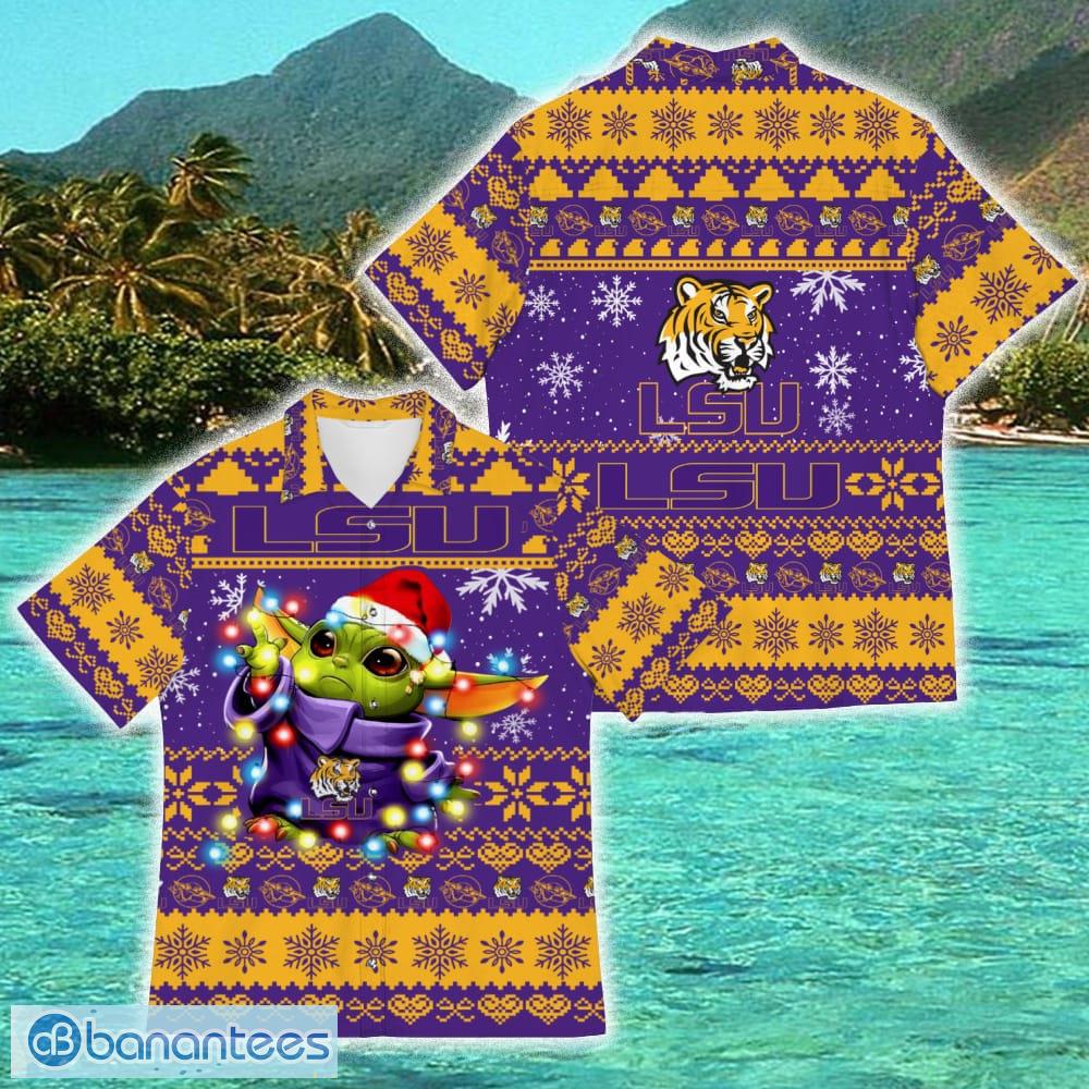 LSU Tigers Baby Yoda Star Wars Funny Hawaiian Shirt New For Fans Gift Christmas Holidays - LSU Tigers Baby Yoda Star Wars Funny Hawaiian Shirt New For Fans Gift Christmas Holidays