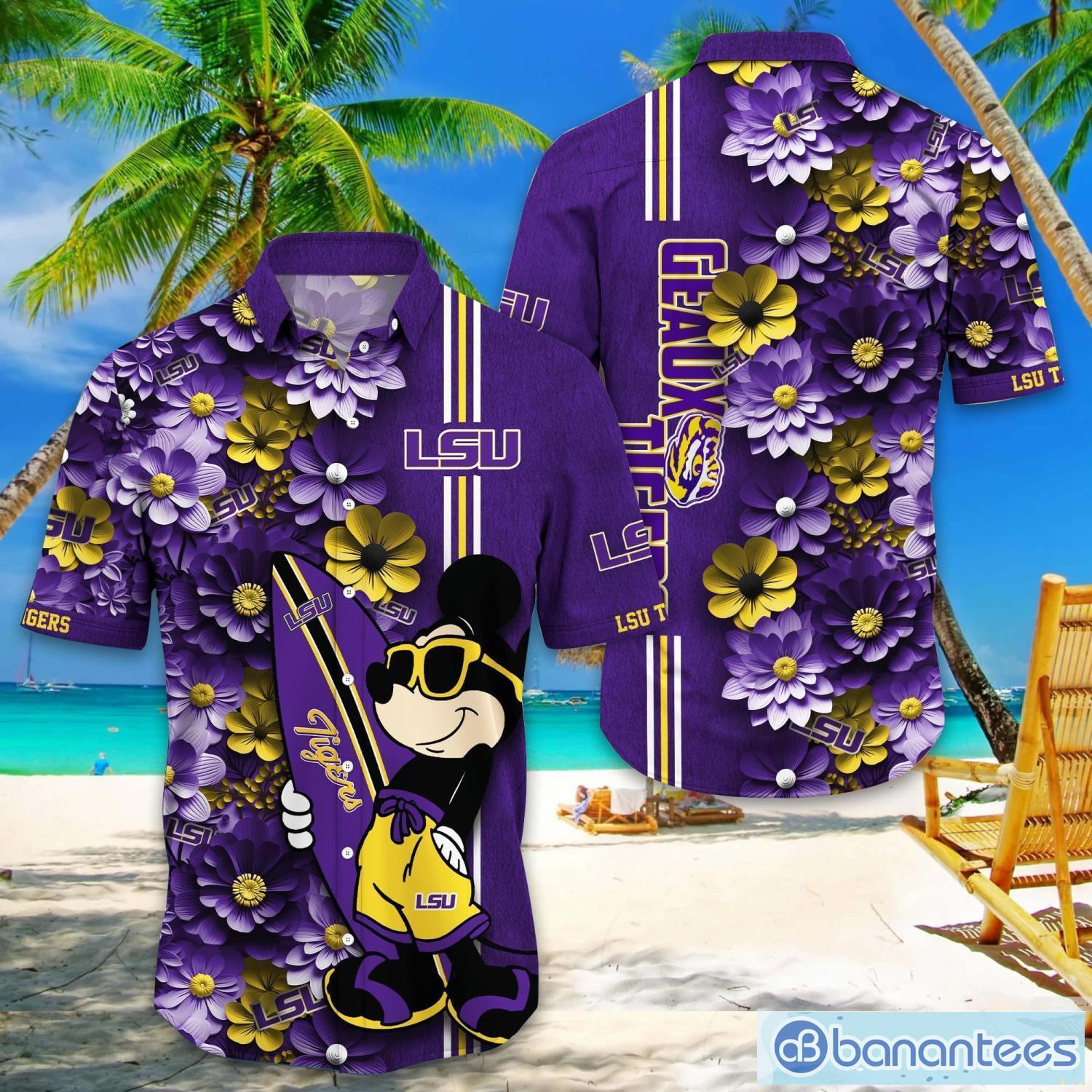 LSU TIGERS Hawaiian Shirt Mickey Love Surfing Trending Summer Gift LSU TIGERS Hawaiian Shirt Mickey Love Surfing Trending Summer Gift Product Photo 1