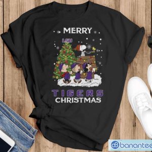 Lsu Tigers Snoopy Family Christmas Shirt - Black T-Shirt