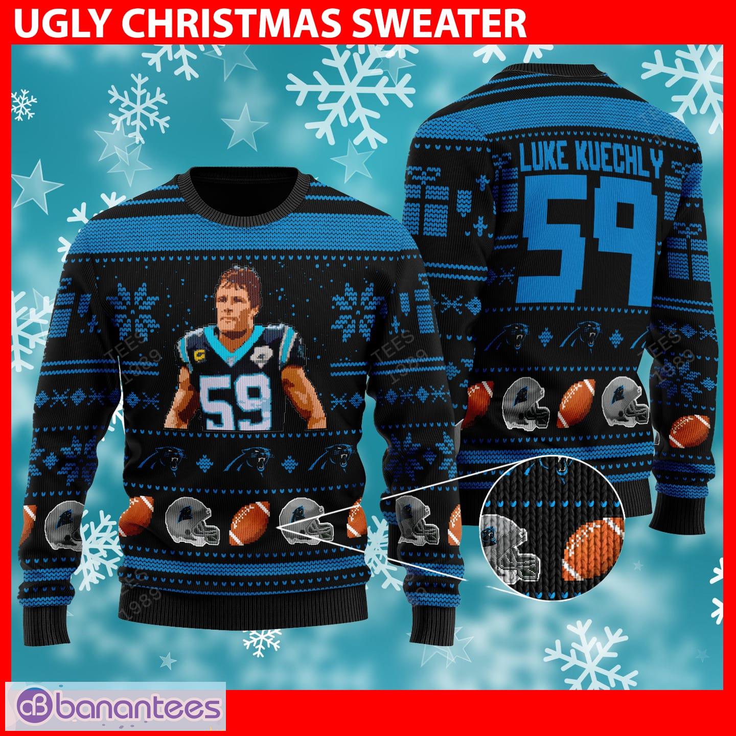 Carolina Panthers Logo Knitted Ball Snowfalke Pattern Ugly