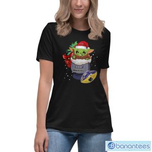 Hot Baltimore Ravens Christmas Baby Yoda Star Wars Funny Happy Nfl T-Shirt - Women's Relaxed Short Sleeve Jersey Tee