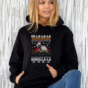 Fa La La La Quotes T-shirt, Giant Monster Christmas Sweatshirts, Santa Monster Movie Xmas - Unisex Hoodie
