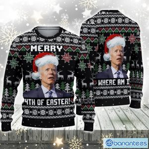 Joe Biden Merry 4th Of Easter Ugly Sweater Christmas Christmas Gift For Men And Women Party Holiday Product Photo 1