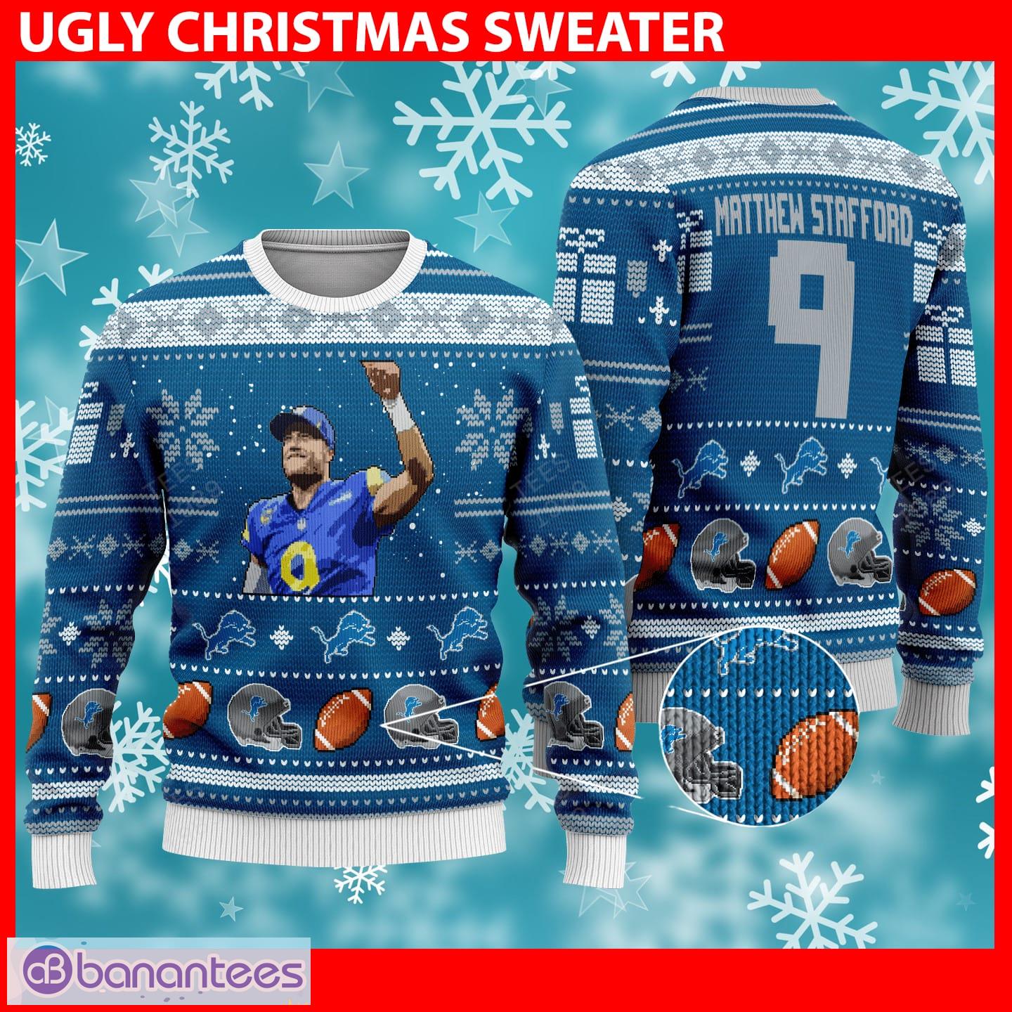 Detroit Lions Tree Ball Christmas Ugly Sweater