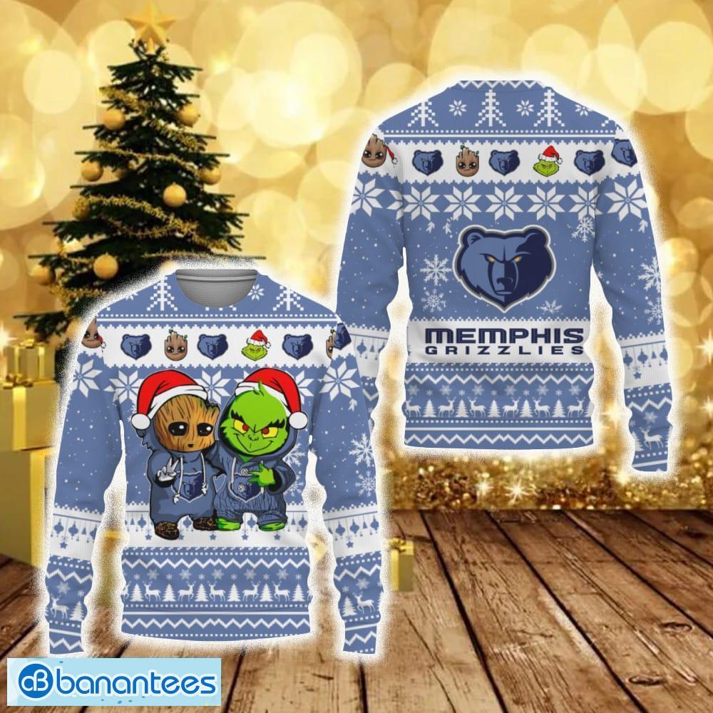 New York Knicks Baby Groot And Grinch Best Friends Ugly Christmas Sweater
