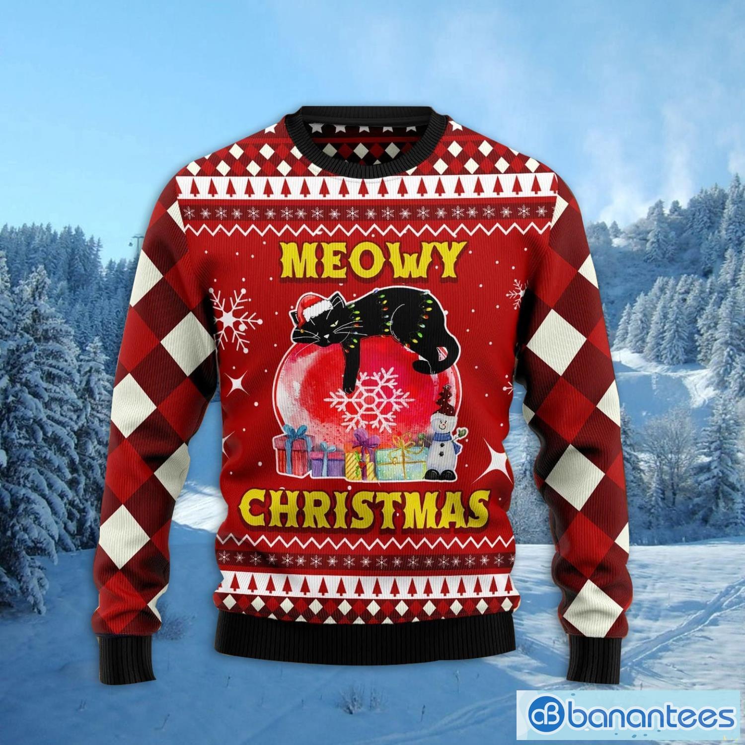Meowy Christmas Ugly Christmas Sweater Gift For Holiday Product Photo 1