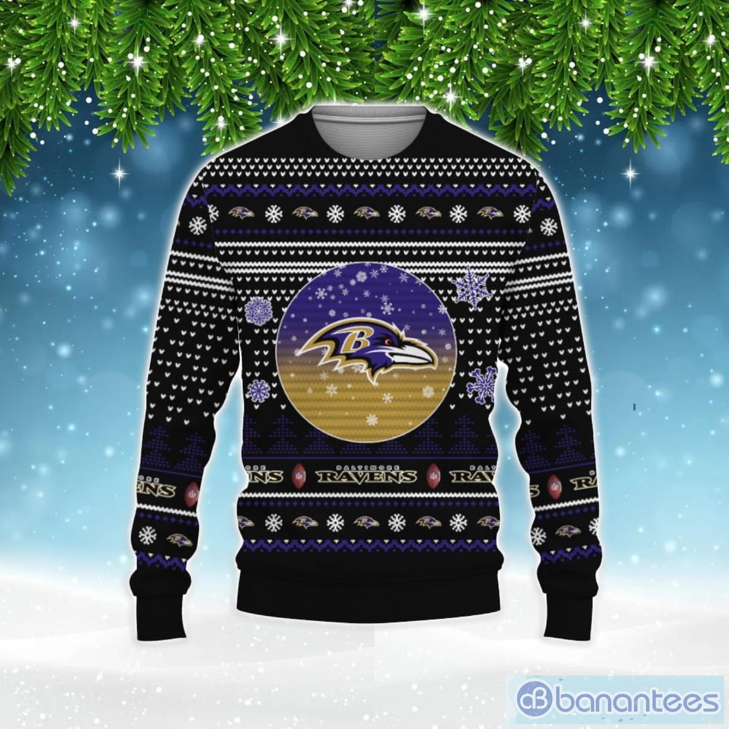 NFL Baltimore Ravens Thermos Ugly Christmas Sweater For Men And