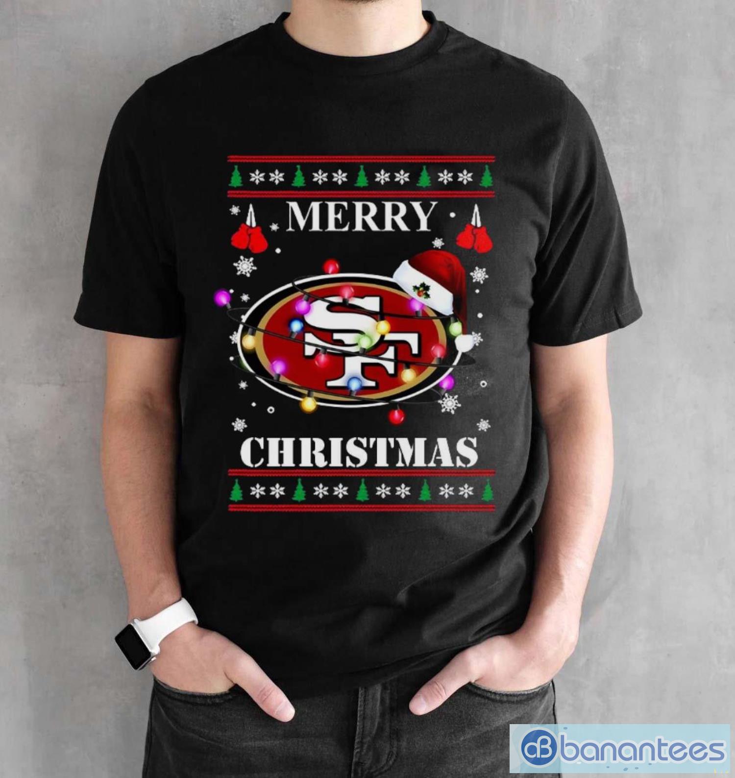 New San Francisco 49ers Merry Christmas Cotton Black All Size T